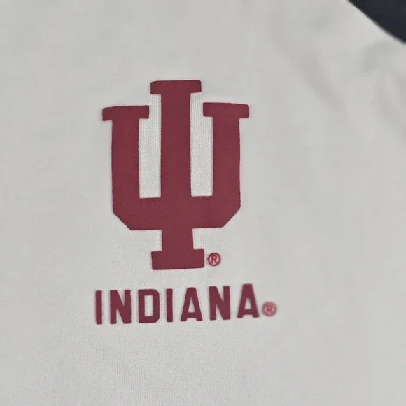 Indiana Hoosiers Shirt Mens Large White NCAA Basketball Polo Stretch Champion - Picture 7 of 14